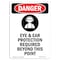 Signmission OSHA Sign, Eye & Ear Protection, 10in X 7in Rigid Plastic, 7" W, 10" H, Portrait, OS-DS-P-710-V-1217 OS-DS-P-710-V-1217 - alternate 1
